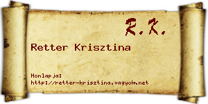 Retter Krisztina névjegykártya